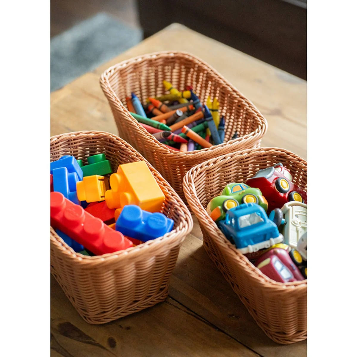 Plastic Woven Baskets Set of 3 - Image 14
