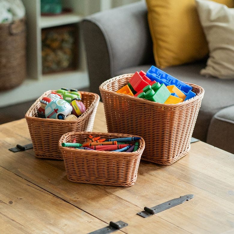 Plastic Woven Baskets Set of 3 - Image 15