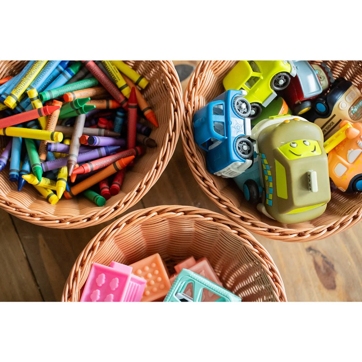 Plastic Woven Baskets Set of 3 - Image 16
