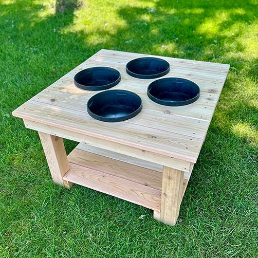 Preschool Outdoor Activity Table with 4 Bowls by Naturally Inspired Play