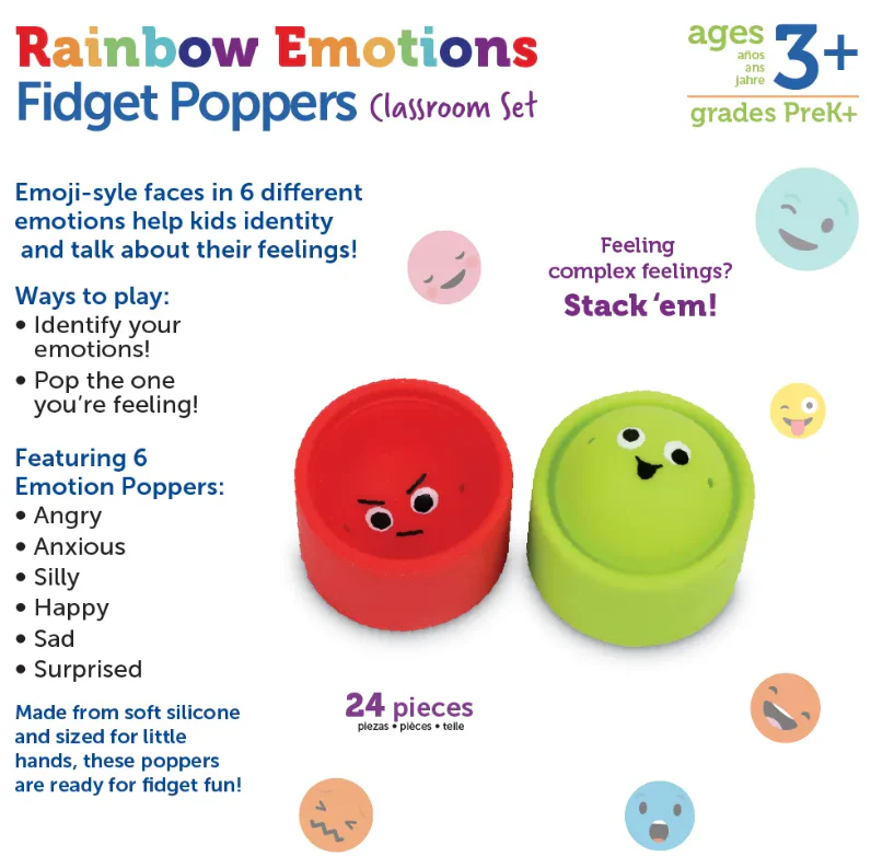 Rainbow Emotions Fidget Poppers Classroom Set - Image 4