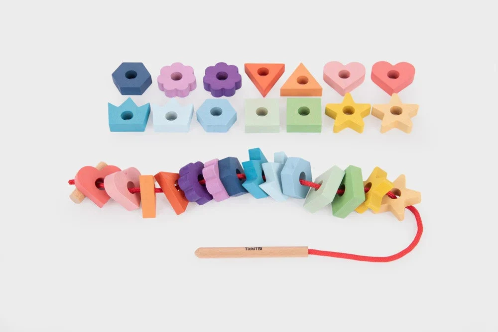 Rainbow Wooden Lacing Shapes - Image 4