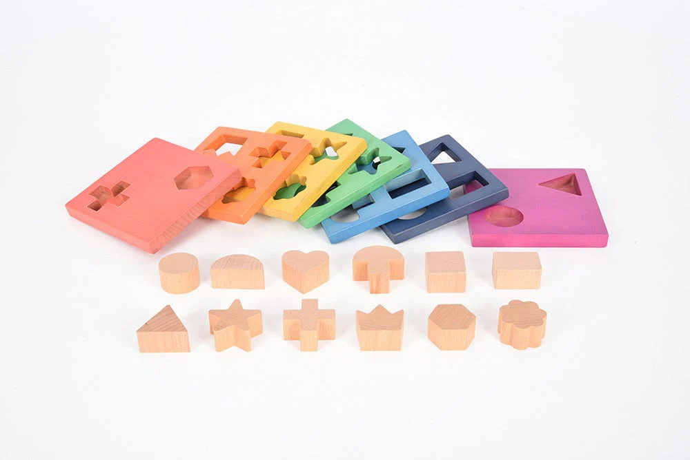Rainbow Wooden Shape Stacker - Image 2