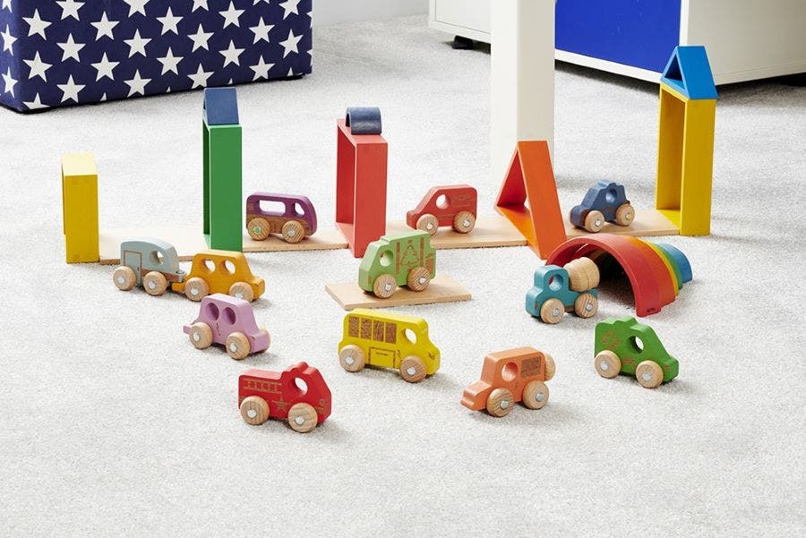 Rainbow Wooden Vehicles Set of 12 - Image 4