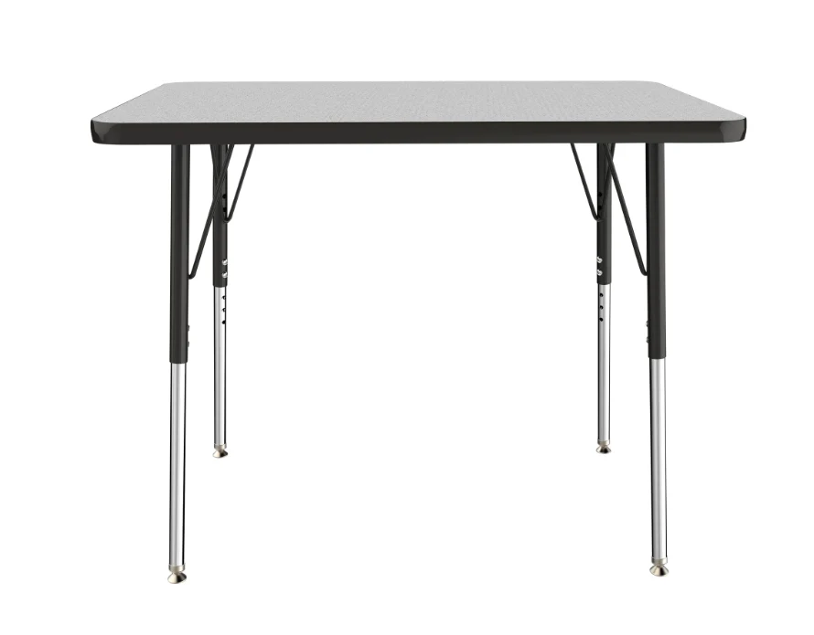 Rectangle Grey/Black Activity Table with Standard or Chunky Adjustable Legs