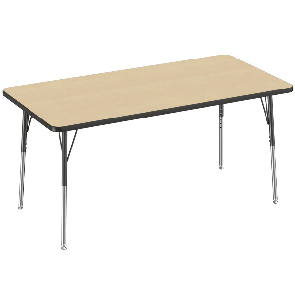 Rectangle Maple/Black Activity Table with Standard or Chunky Adjustable Legs - Image 16