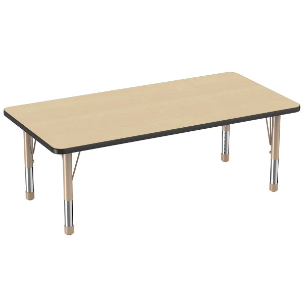 Rectangle Maple/Black Activity Table with Standard or Chunky Adjustable Legs - Image 17