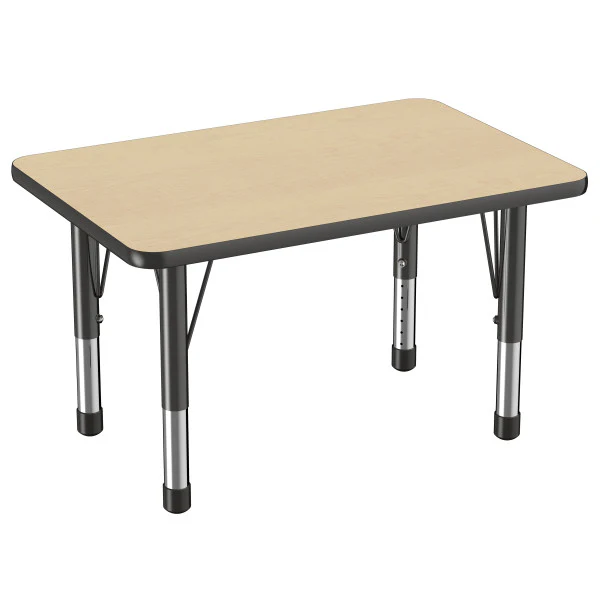 Rectangle Maple/Black Activity Table with Standard or Chunky Adjustable Legs - Image 2