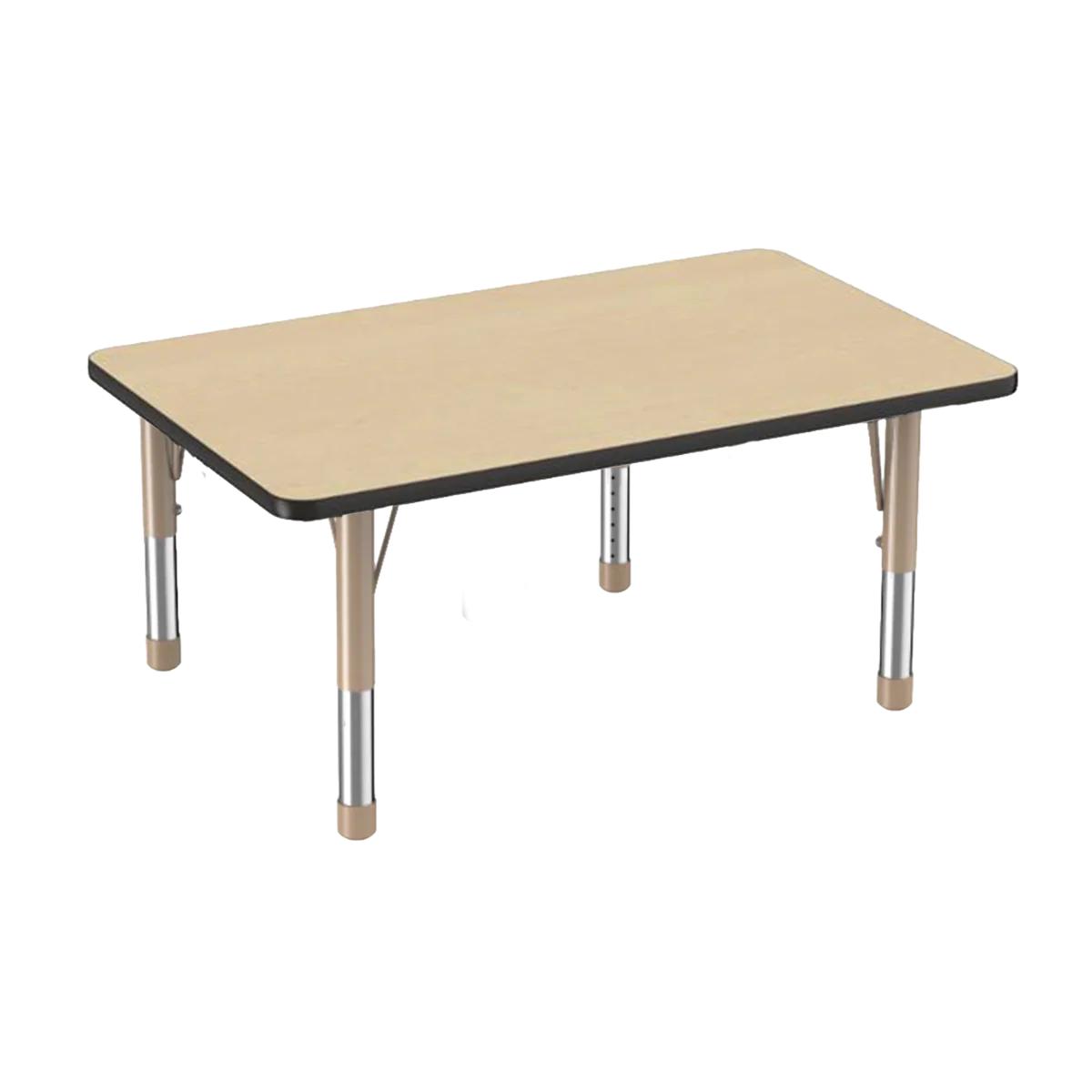 Rectangle Maple/Black Activity Table with Standard or Chunky Adjustable Legs - Image 28