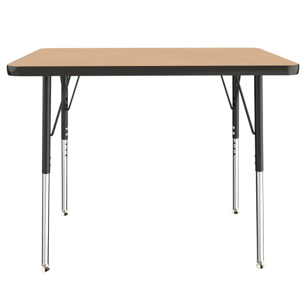 Rectangle Maple/Black Activity Table with Standard or Chunky Adjustable Legs - Image 3