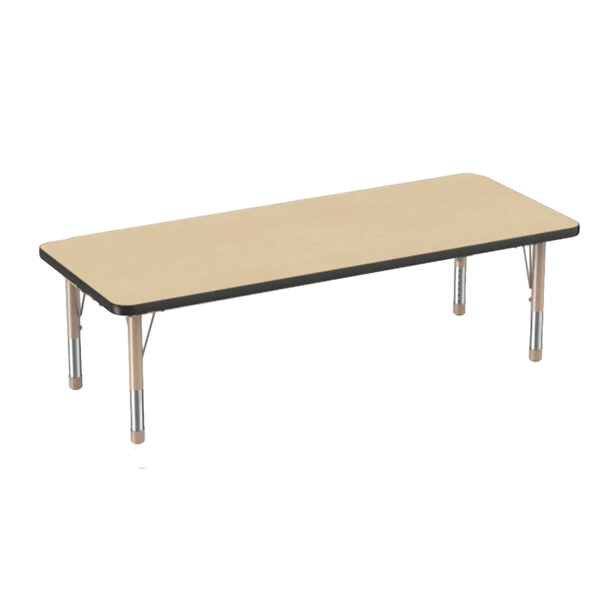 Rectangle Maple/Black Activity Table with Standard or Chunky Adjustable Legs - Image 30