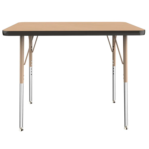 Rectangle Maple/Black Activity Table with Standard or Chunky Adjustable Legs - Image 4