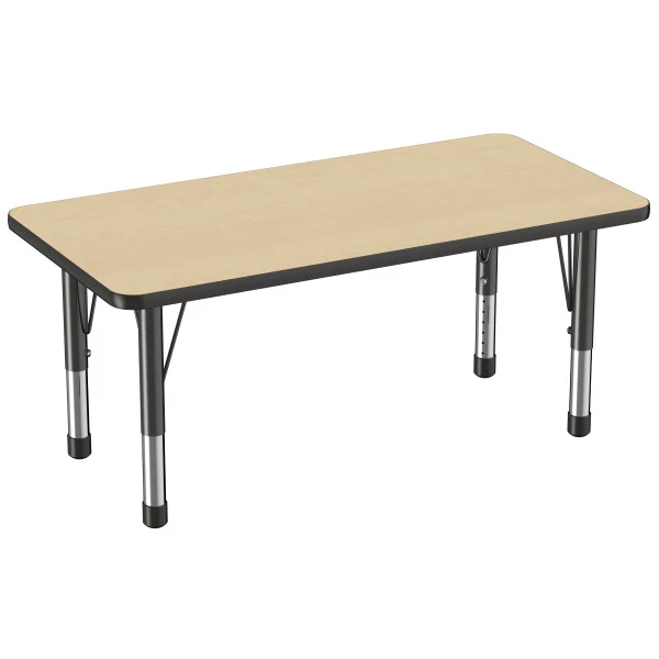 Rectangle Maple/Black Activity Table with Standard or Chunky Adjustable Legs - Image 5