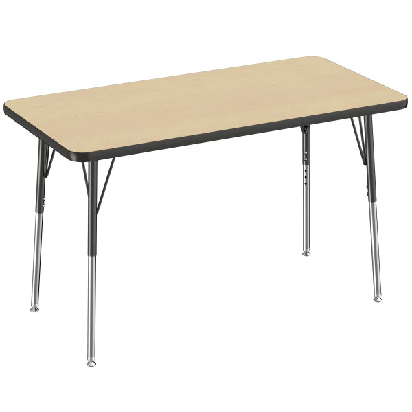 Rectangle Maple/Black Activity Table with Standard or Chunky Adjustable Legs - Image 6