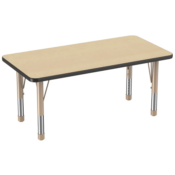 Rectangle Maple/Black Activity Table with Standard or Chunky Adjustable Legs - Image 7