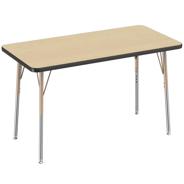 Rectangle Maple/Black Activity Table with Standard or Chunky Adjustable Legs - Image 8
