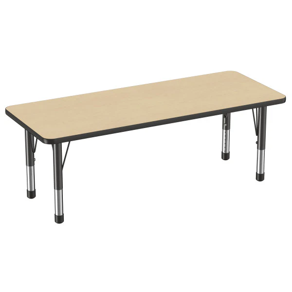 Rectangle Maple/Black Activity Table with Standard or Chunky Adjustable Legs - Image 9