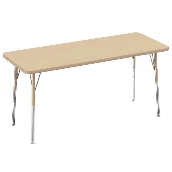 Rectangle Maple/Maple Activity Table with Standard or Chunky Adjustable Legs - Image 13