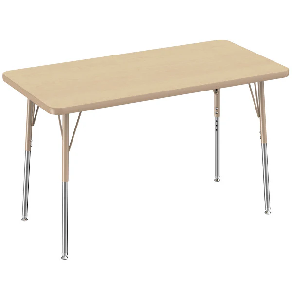 Rectangle Maple/Maple Activity Table with Standard or Chunky Adjustable Legs - Image 17