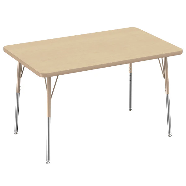Rectangle Maple/Maple Activity Table with Standard or Chunky Adjustable Legs - Image 21