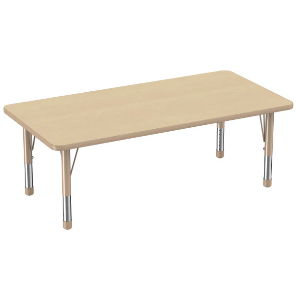 Rectangle Maple/Maple Activity Table with Standard or Chunky Adjustable Legs - Image 4