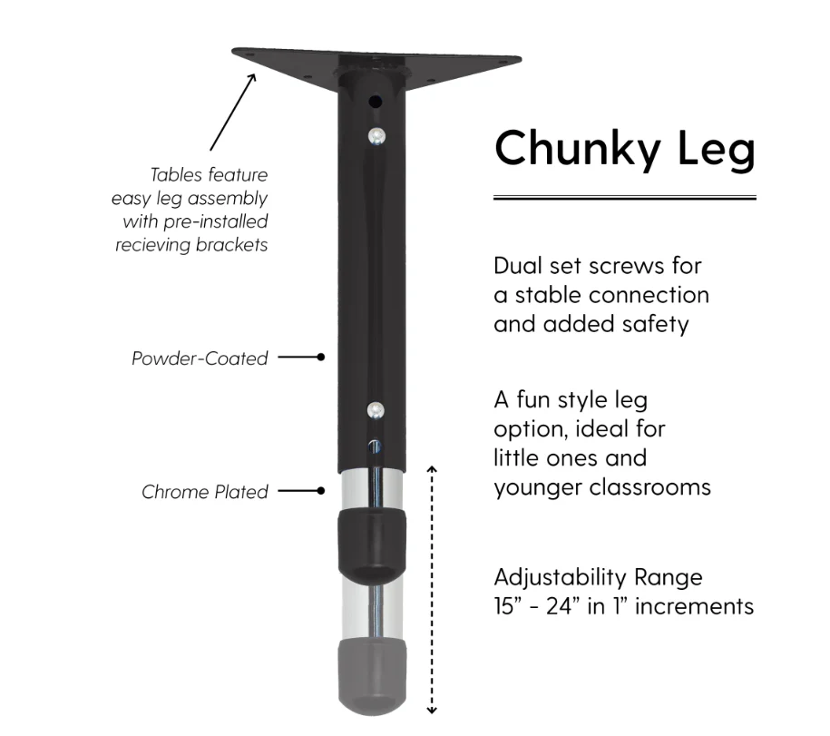 Round Maple/Black Activity Table with Standard or Chunky Adjustable Legs - Image 11