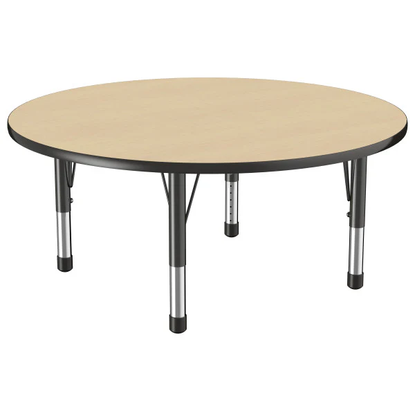 Round Maple/Black Activity Table with Standard or Chunky Adjustable Legs - Image 5