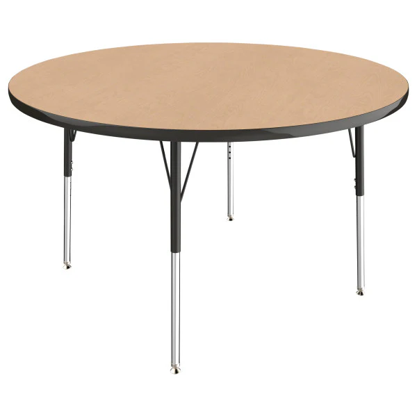 Round Maple/Black Activity Table with Standard or Chunky Adjustable Legs - Image 6