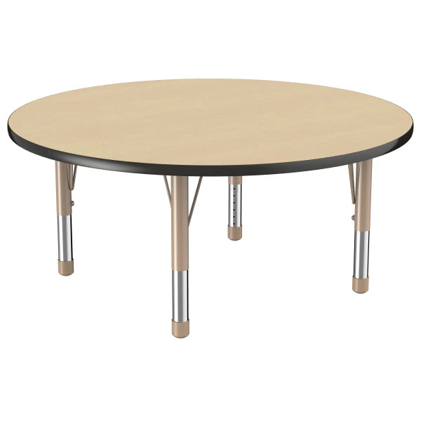 Round Maple/Black Activity Table with Standard or Chunky Adjustable Legs - Image 7