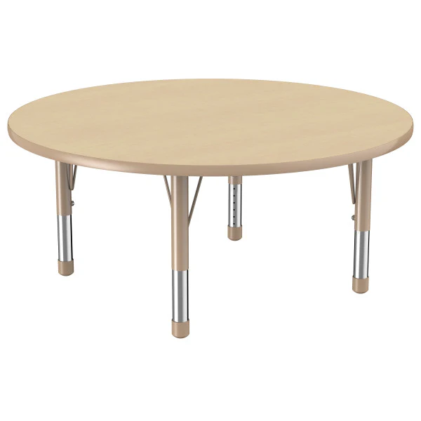 Round Maple/Maple Activity Table with Standard or Chunky Adjustable Legs - Image 6