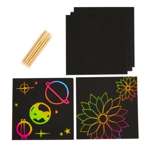 Scratch Art 25 Boards With 5 Sticks - Image 2