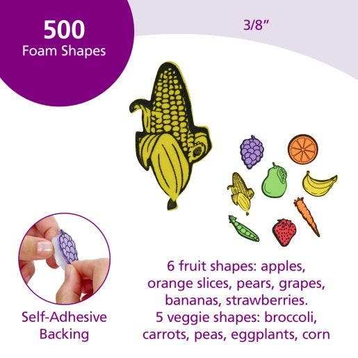 Self-Adhesive Fruit & Vegetable Foam Shapes 500 pcs - Image 4