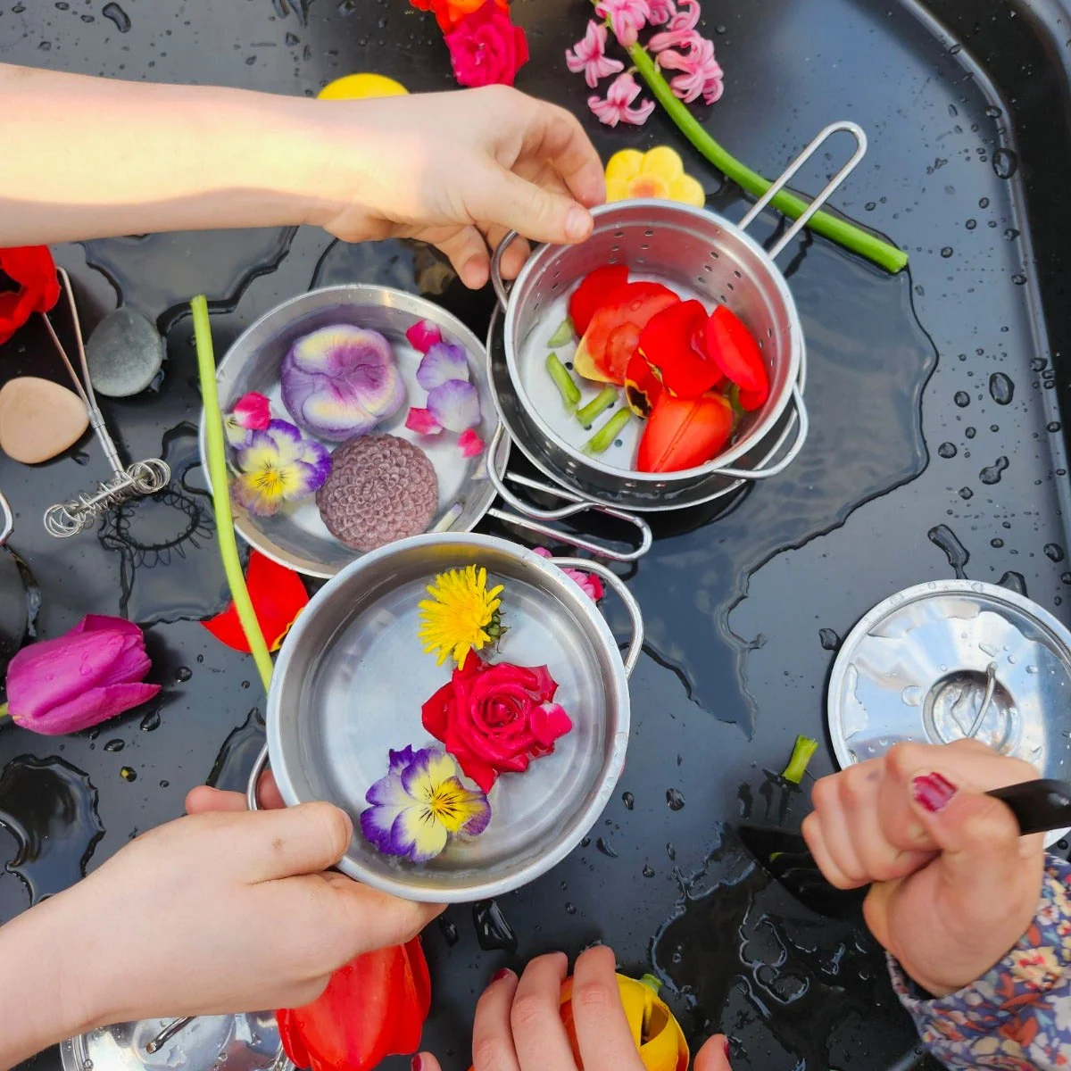 Sensory Play Flowers Stones - Image 6