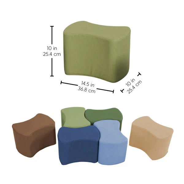 Softscape Butterfly Stool Set 10in Earthtones 6pc - Image 2