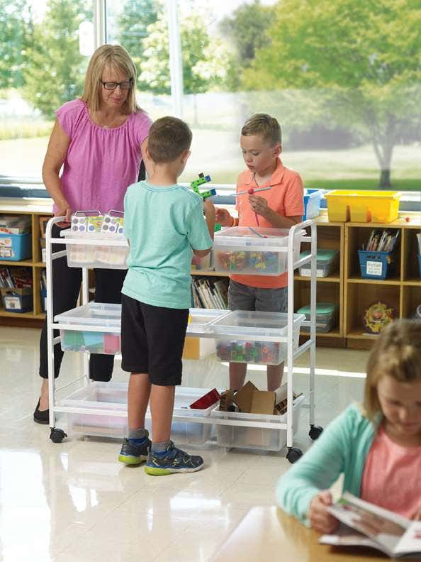 STEM Storage Cart with Clear Tubs and Lids - Image 2