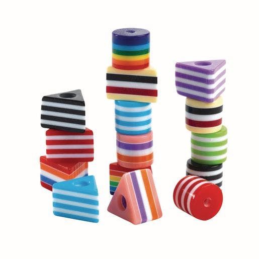 Striped Round & Triangular Beads - Image 4