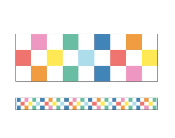 We Stick Together Checkered Rainbow Straight Bulletin Board
