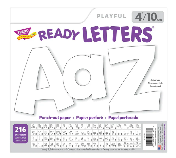 White 4in Playful Combo Ready Letters - Image 2