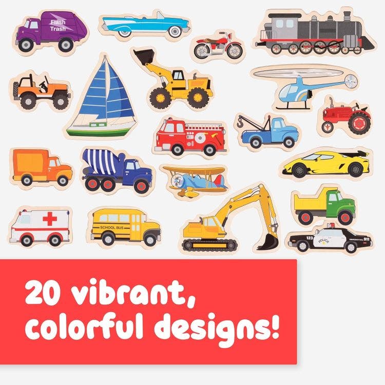 Wooden Magnets - Transport - Image 3