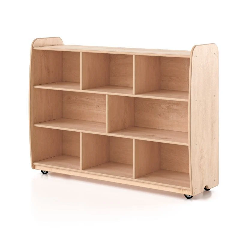 Woodlyn Backed Two Shelves Long Horizontal with Vertical Dividers