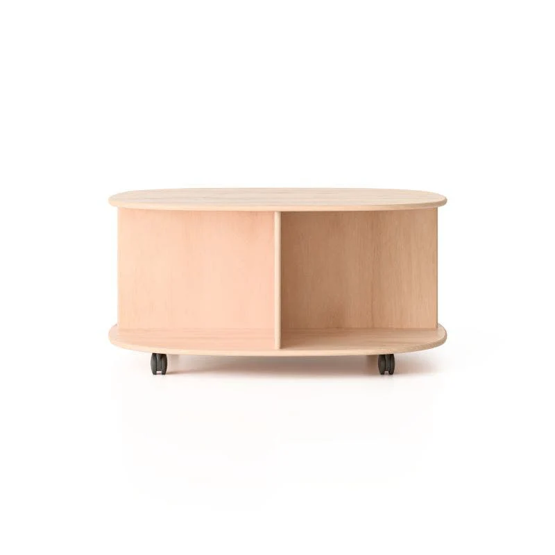 Woodlyn Low Round Mobile Storage Unit - with Casters 35inL x 35inW x 17inH - Image 2