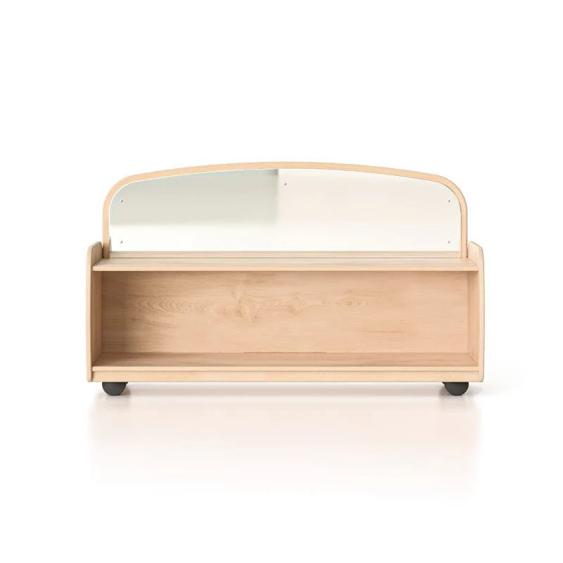 Woodlyn Mirrored Shelf with Casters - Image 2