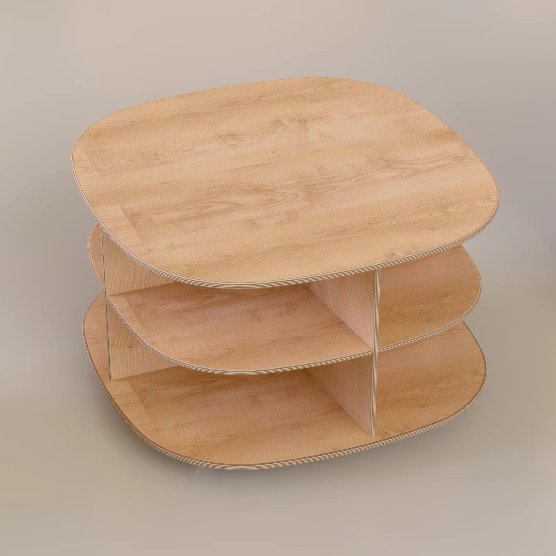 Woodlyn Round Mobile Storage Unit with Casters 35inL x 35inW x 21.25inH - Image 3