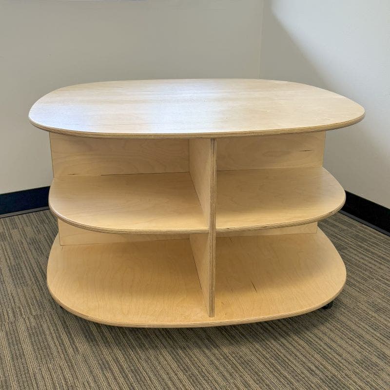 Woodlyn Round Mobile Storage Unit with Casters 35inL x 35inW x 21.25inH - Image 4